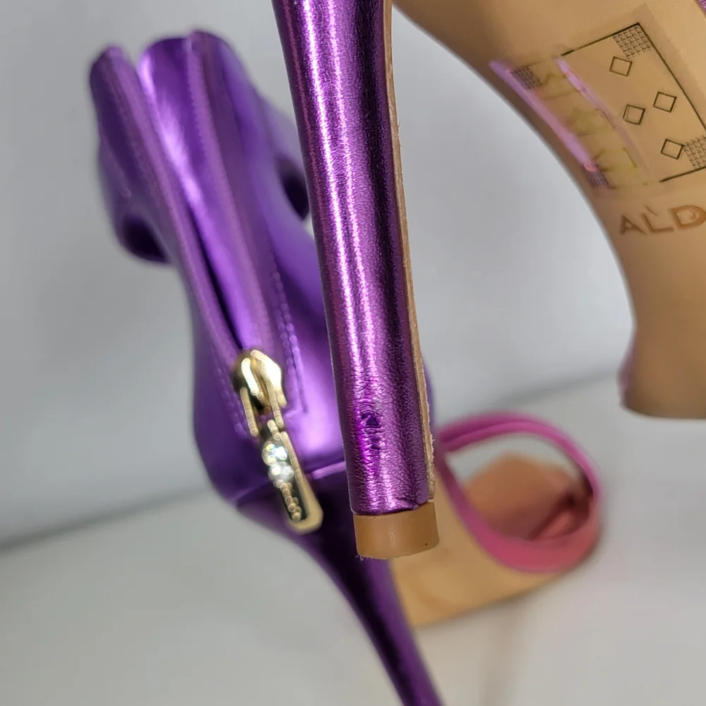 Aldo Heels Pink and Purple Ombre with Gold Point Toe Women's Size 6.5